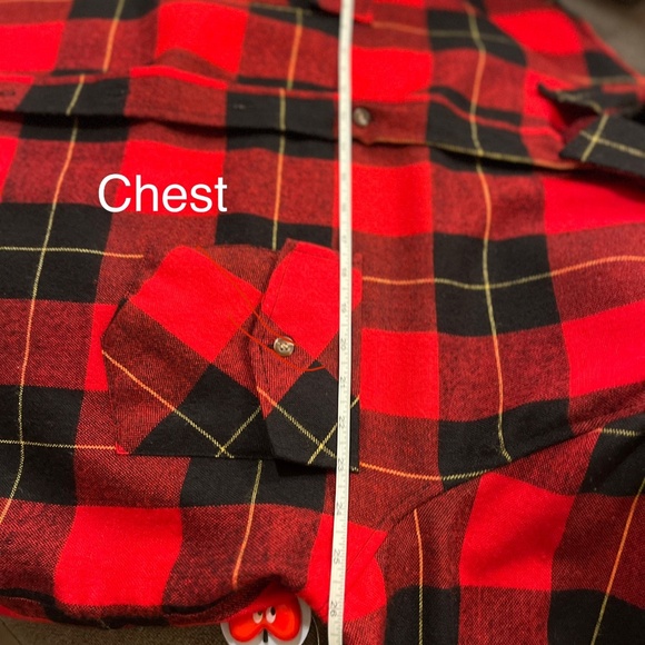 Vintage Chest 52" Red Black Plaid Shirt Wool + Acrylic XL XXL - Picture 9 of 16